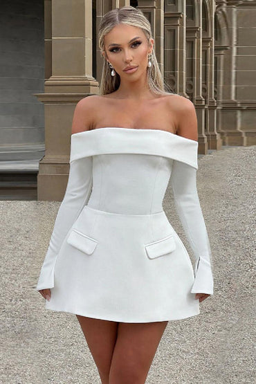 A line shoulder A swing cocktail dress 838902817746