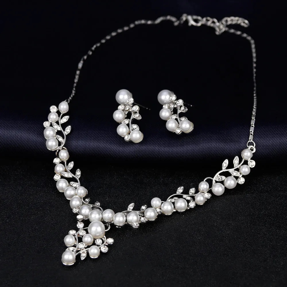 Bride necklace Earrings two-piece rhinestone Bride set Necklace Wedding jewelry Wedding jewelry set 563237845915