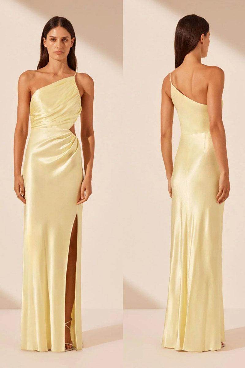 Sheath-Column Maxi Elastic Silk like Satin Bridesmaid Dress 818471162978 - COCOMELODY