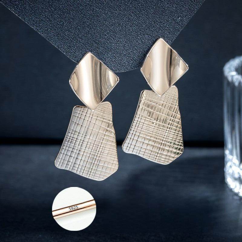 Geometric metal earrings unique drop earrings 637384003663 - COCOMELODY