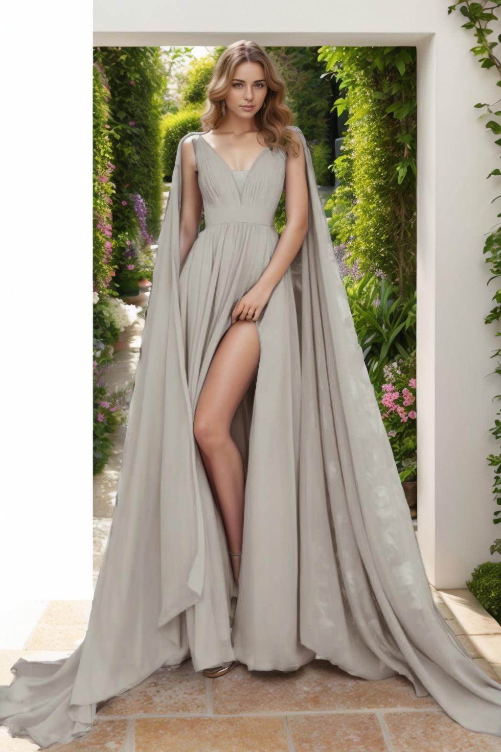 A-Line Floor Length Chiffon Prom Dress CS0454 - COCOMELODY