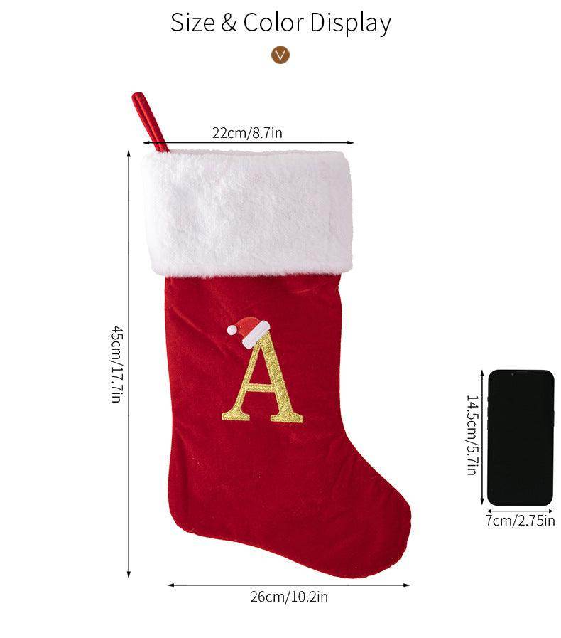 Christmas decoration supplies Red high-grade canary letter socks DIY name gift socks 829176143592 - COCOMELODY