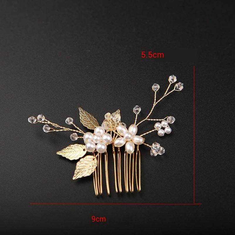 Golden Leaf Bride Combs 2 Pieces 7969295597726 - COCOMELODY