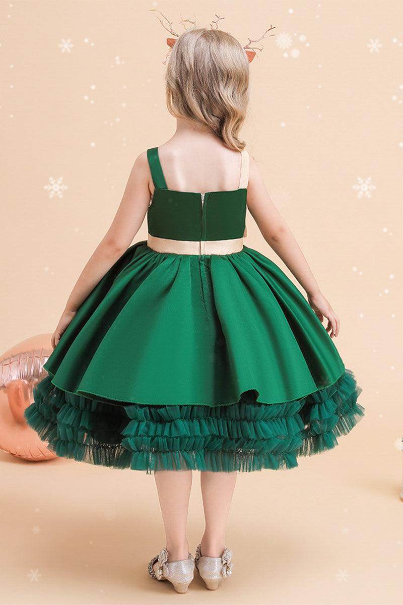 A-Line Mini Satin Flower Girl Dress 682558338968 - COCOMELODY