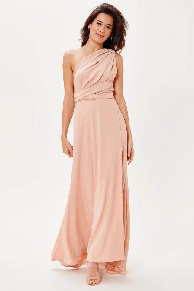 A-Line Maxi Knitted Fabric Bridesmaid Dress 613443982386 - COCOMELODY