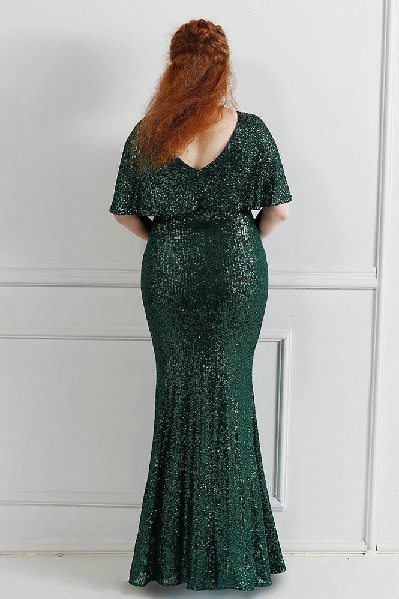 Sheath-column floor length sequined dress 646322132270 - COCOMELODY