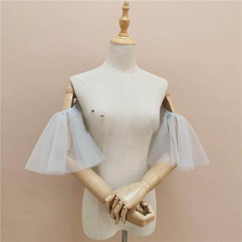 Bridal dress sleeve cover arm accessory sew free elastic sleeves 658367941193 - COCOMELODY