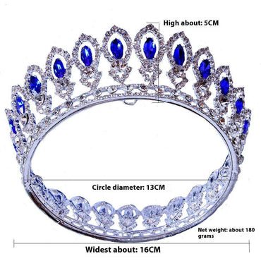 Full diamond Baroque round bridal tiara Crown accessories Alloy headband round tiara 723179819813 - COCOMELODY