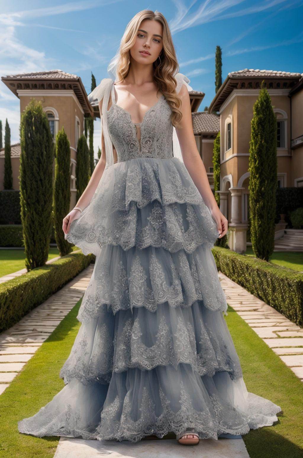 Ball Gown Sweep-Brush Train Tulle Prom Dress CS0461 - COCOMELODY