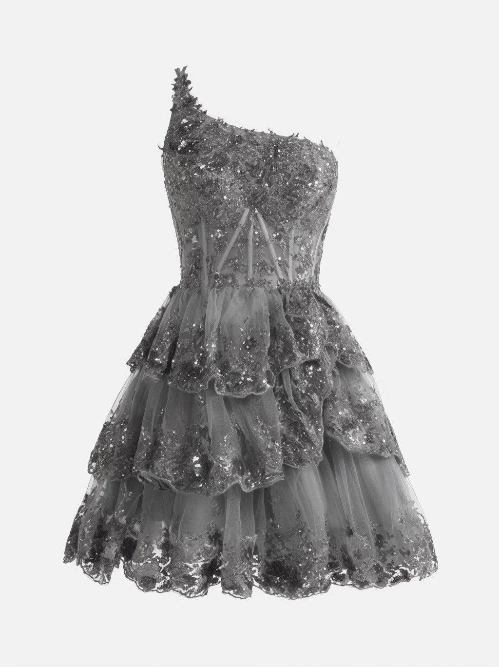 A-line Short Mini Tulle Prom Dress CS0420 - COCOMELODY