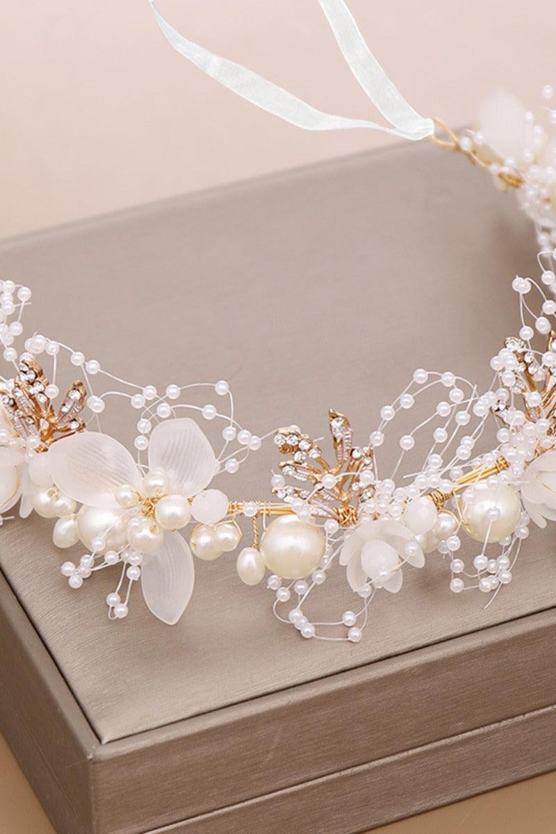 Romantic Princess Pearl Floral Flower Girl Headband 618018628212 - 7 Days / Gold - COCOMELODY