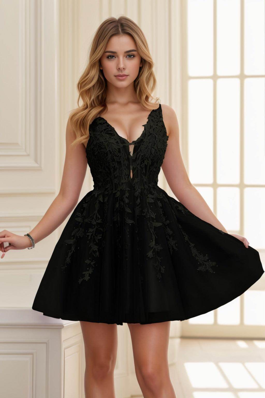 A-line Short-Mini Tulle Prom Dress CS0410 - COCOMELODY