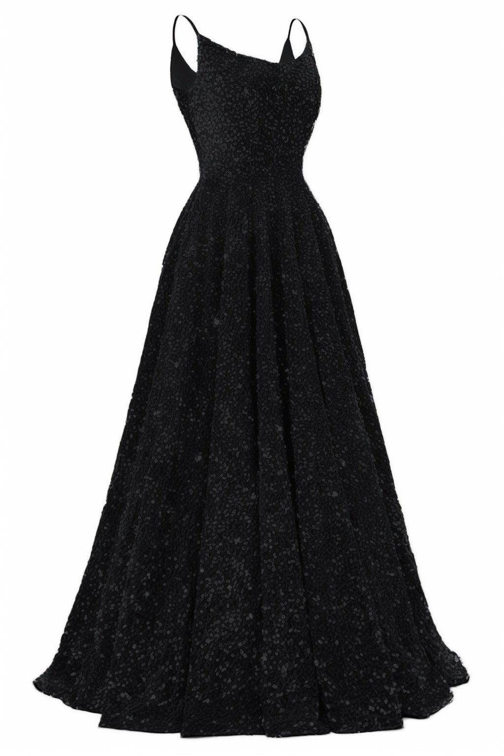 A-Line Floor Length Sequined Prom Dress CS0411 - COCOMELODY