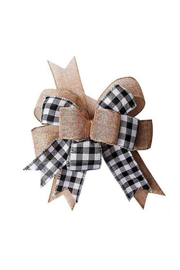 Christmas bow Plaid Christmas ribbon handmade bow in imitation of hemp 834545231731 - COCOMELODY