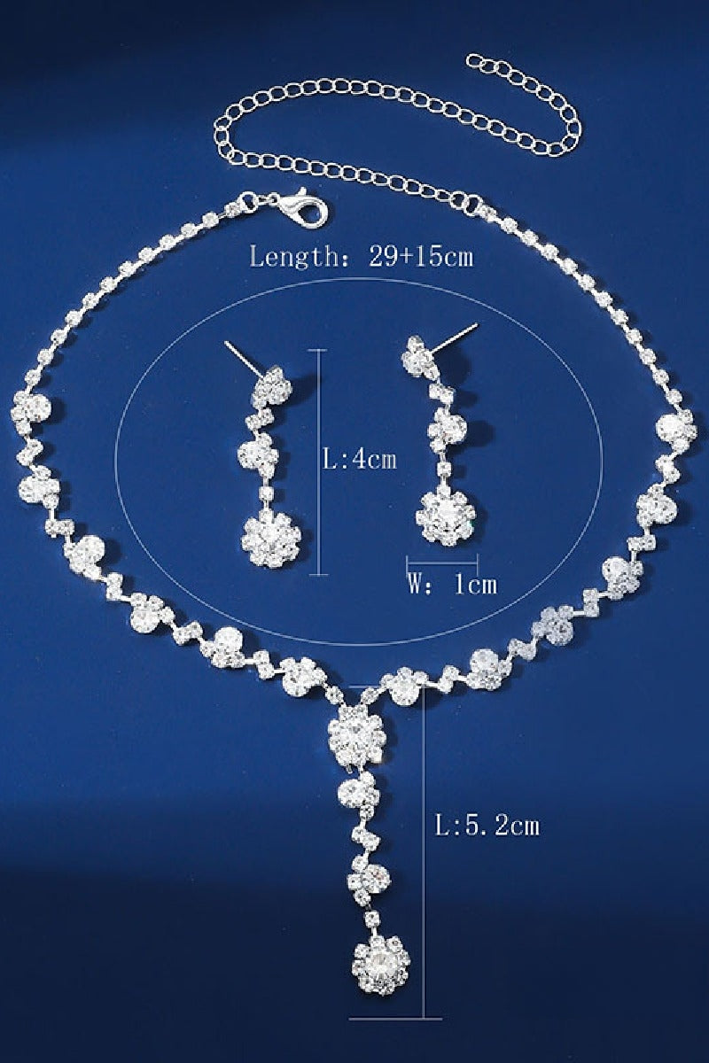 Elegant Rhinestone Wedding Earrings/Necklace Jewelry Sets (Set of 2) 571299893924