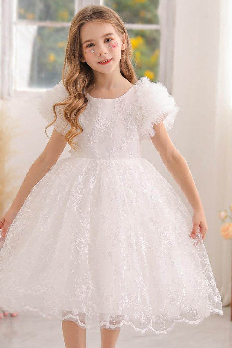 A-line/Princess Knee-Length Lace Flower Girl Dress COCOMELODY With Bowknot 769937282891, 10 Days / Ivory / 110cm A-line/Princess Knee-Length Lace Flower Girl Dress COCOMELODY With Bowknot 769937282891, 10 Days / Ivory / 110cm