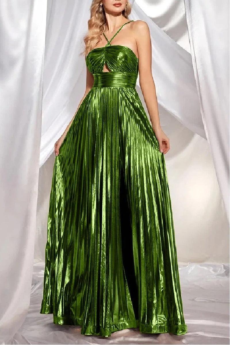 A-Line Floor Length Bronzing Fabric Wedding Guest Dress 860524354429 - 10 Days / Purple / L - COCOMELODY