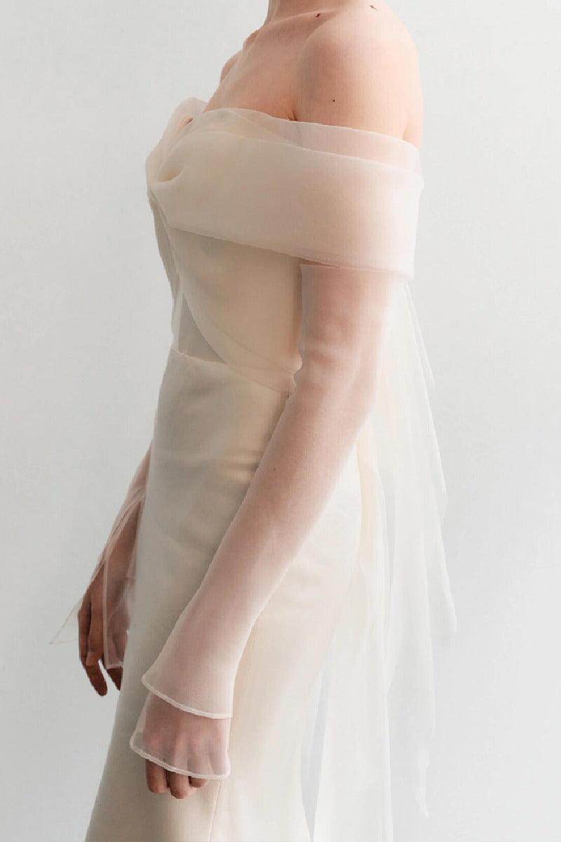 Trumpet-Mermaid Sweep-Brush Train Satin Wedding Dress 811185764987 - COCOMELODY