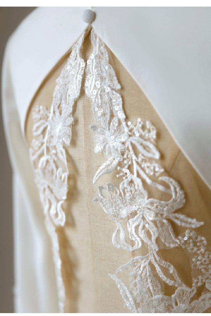 Trumpet-Mermaid Chapel Train Satin Wedding Dress 709401175387 - COCOMELODY
