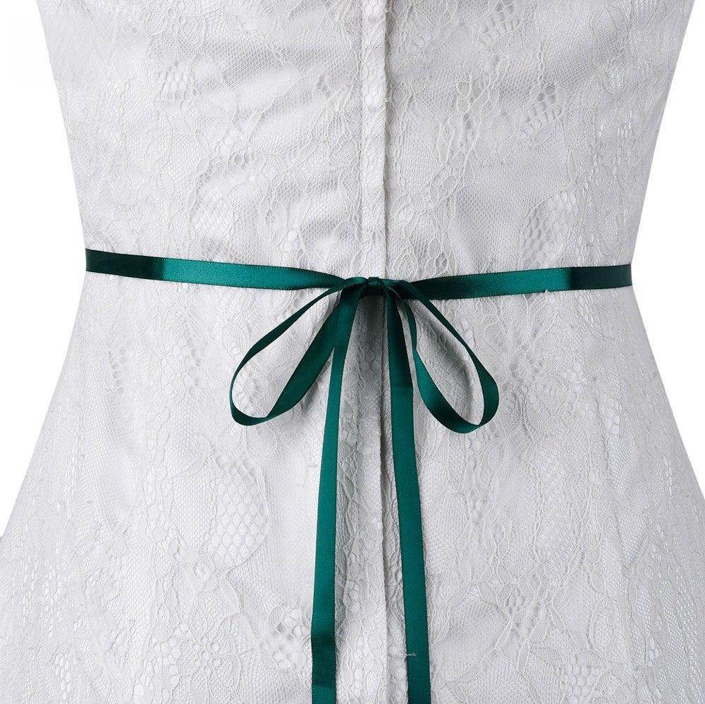 Ribbons Wedding Sash with Rhinestone Imitation Pearl 839584357990 - COCOMELODY