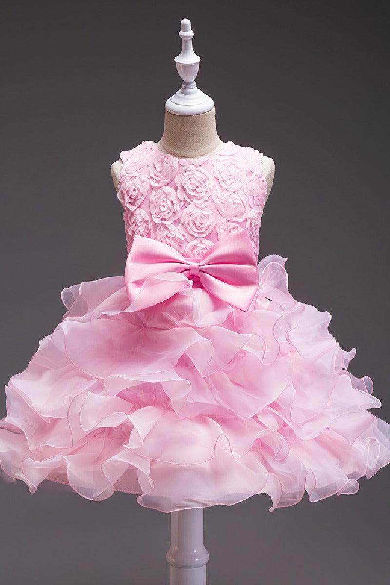 Ball Gown Scoop Neck Sleeveless Mini Organza Flower Girl Dresses 547048188211 - COCOMELODY