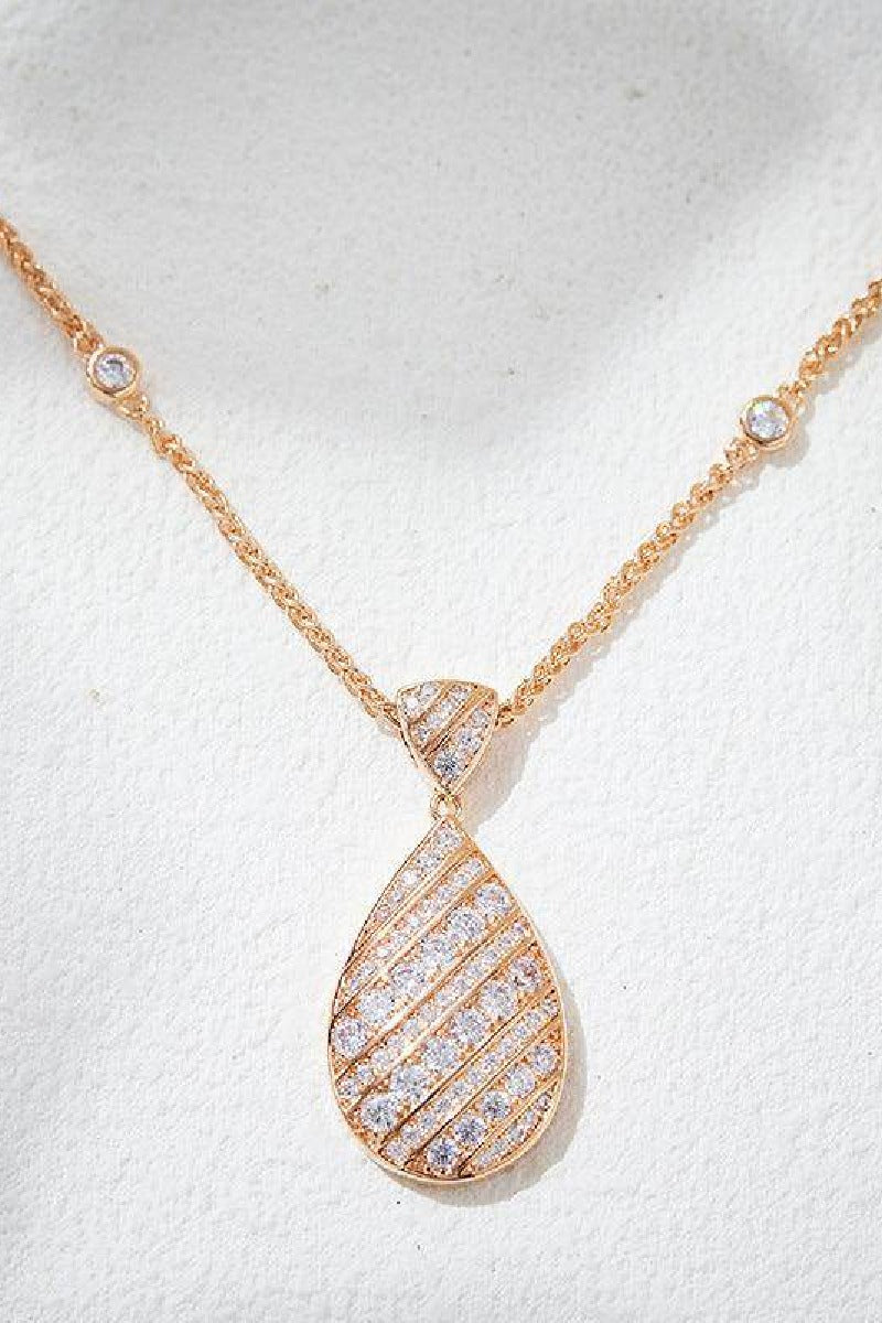 Drop necklace gold-plated full drill collarbone chain 800621951236