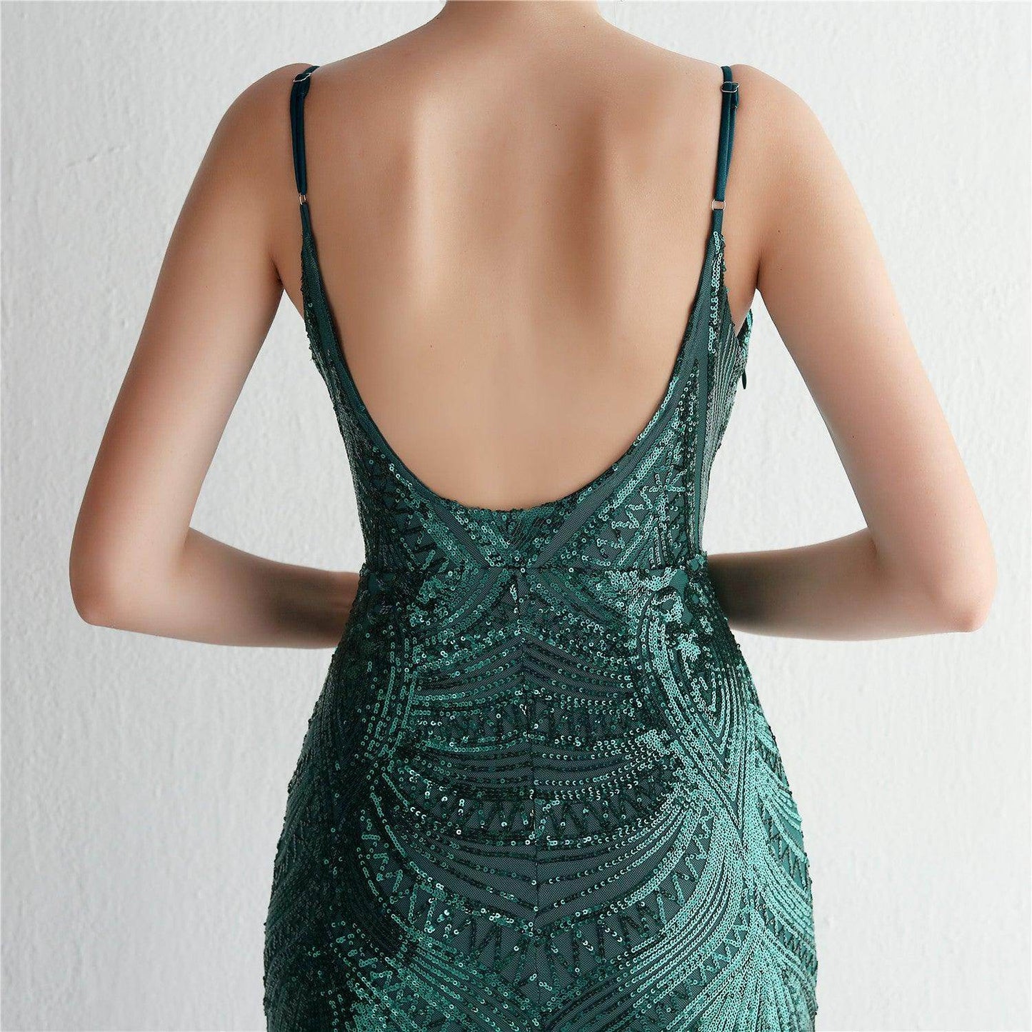 Trumpet-Mermaid Floor Length Sequins Dress 687482392338 - COCOMELODY