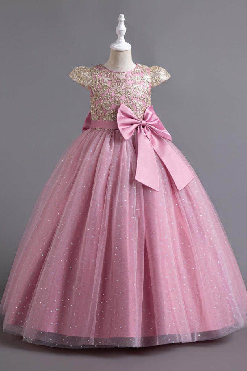 Ball Gown Floor Length Tulle Lace Flower Girl Dress 684775818852 - COCOMELODY