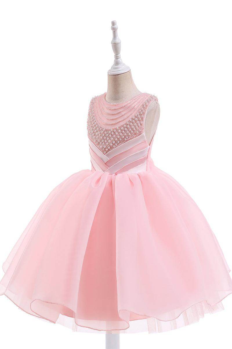 Ball-Gown Scoop Neck Sleeveless Satin/Tulle Flower Girl Dresses With Bow(s)/Beading 674520604690 - COCOMELODY