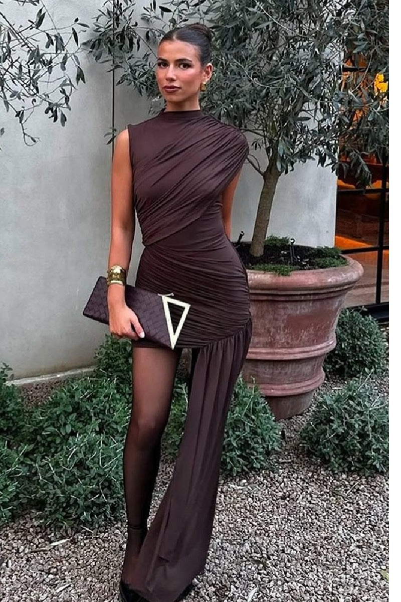 Asymmetry Mini Knitted Cocktail Wedding Guest dresses