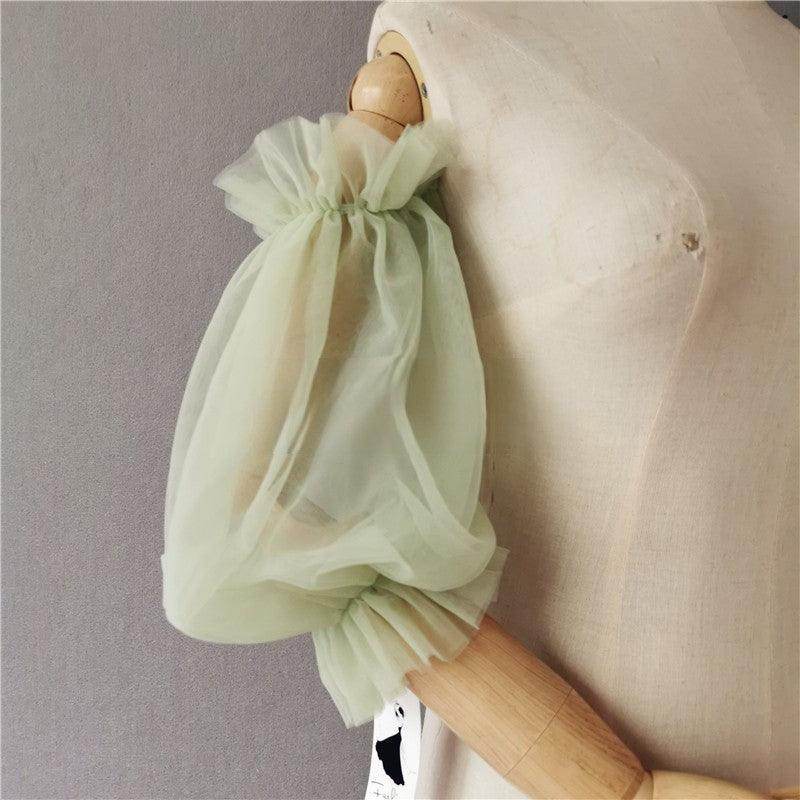 Avocado Green wedding Accessories Summer Sun Protection Sleeve Soft yarn ruffled puffy sleeve Lantern sleeve all matching sleeves 648016981269 - COCOMELODY