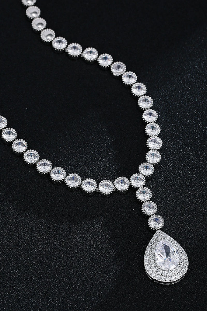 Gorgeous Zircon Earrings/Necklace Jewelry Sets (Set of 2) 702764815986