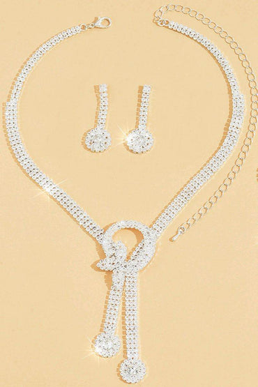 Gorgeous Zircon Earrings/Necklace Jewelry Sets (Set of 3) 912880691069 - COCOMELODY