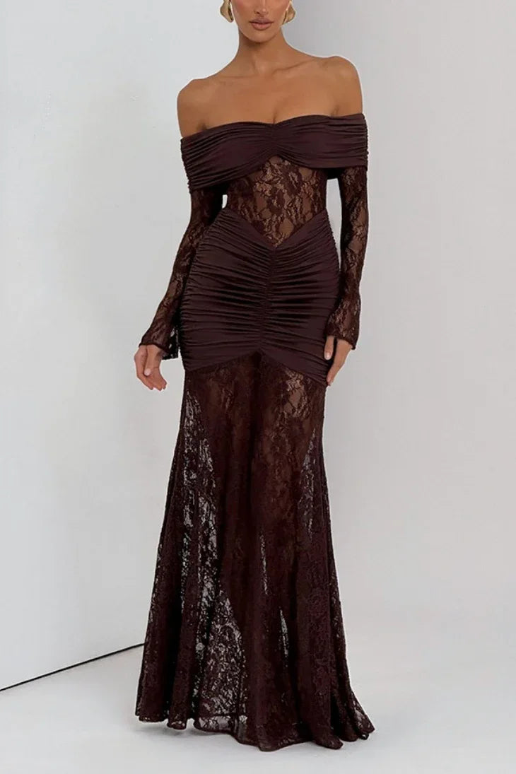 Sheath Column Maxi Lace Formal Evening Dresses 956035458261 - COCOMELODY