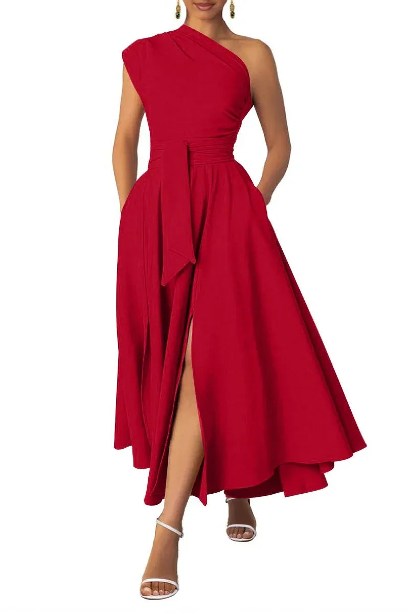 open lace back dress A-Line Midi Chiffon Formal Evening Dresses COCOMELODY B0F9W7T7RT