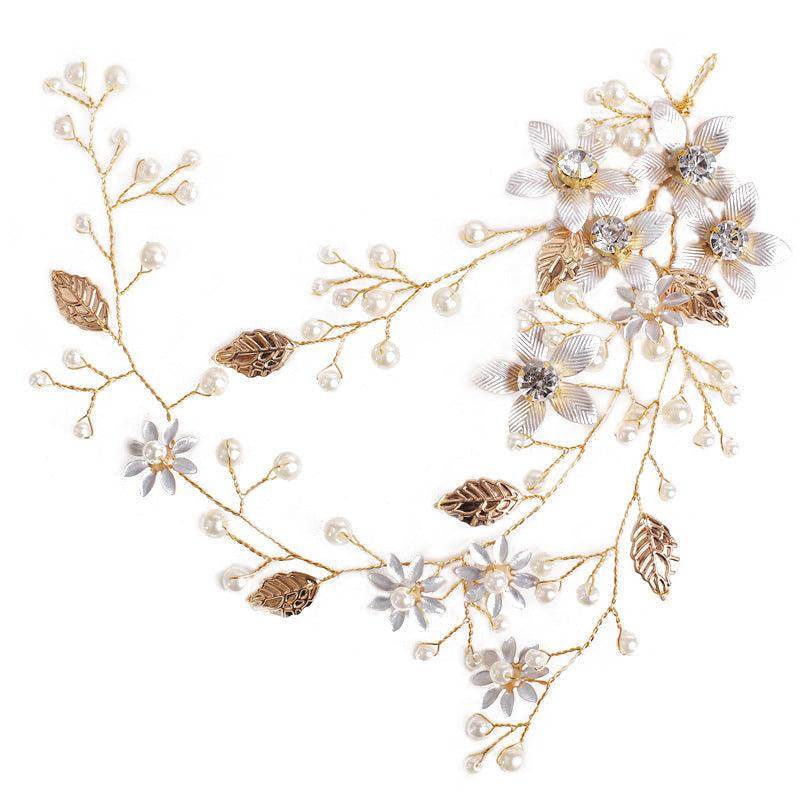 Gold handmade bridal headdress Hair accessories Beaded dress accessories 583345967079 - COCOMELODY