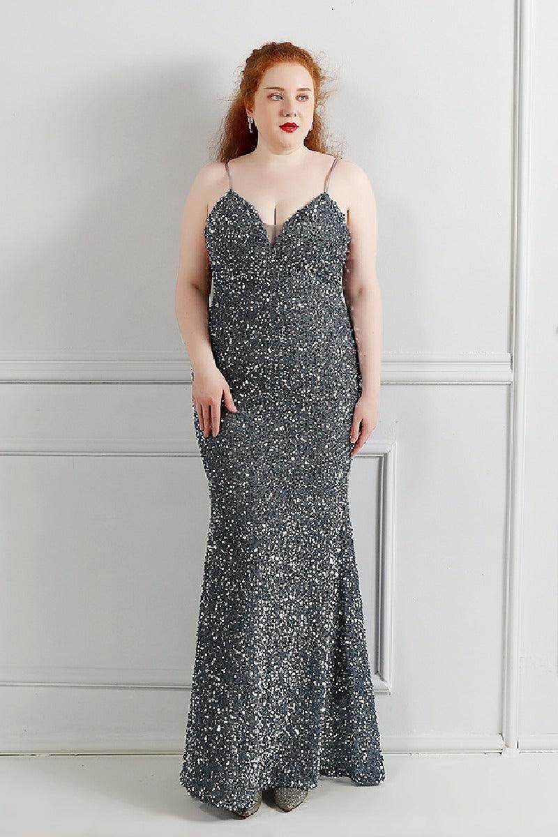 Sheath-column floor length sequined dress 659602104763 - COCOMELODY