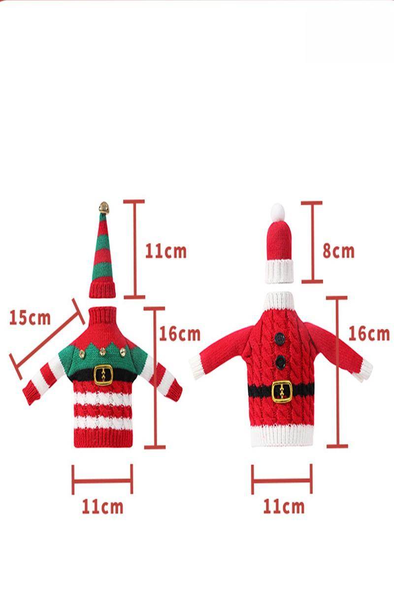 Christmas decorations wine knit bottle set holiday scene layout 768517703785 - COCOMELODY
