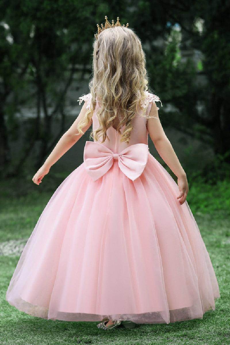 Ball-Gown Scoop Neck Sleeveless Floor-Length Lace/Tulle Flower Girl Dresses 669112568621 - COCOMELODY