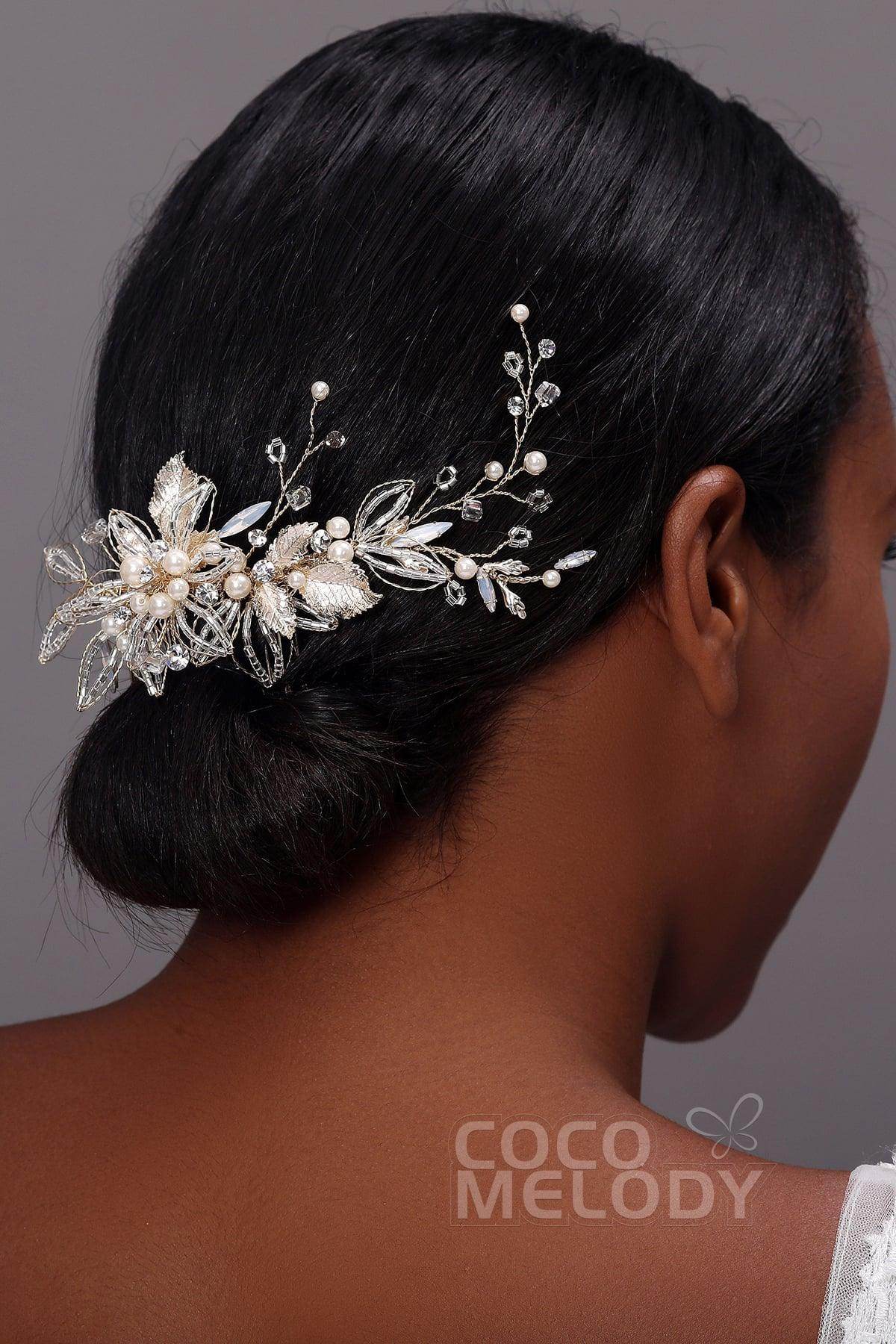 Charming Alloy Hair Combs with Imitation Pearl AH17040 - COCOMELODY