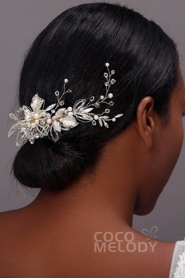 Charming Alloy Hair Combs with Imitation Pearl AH17040 - COCOMELODY