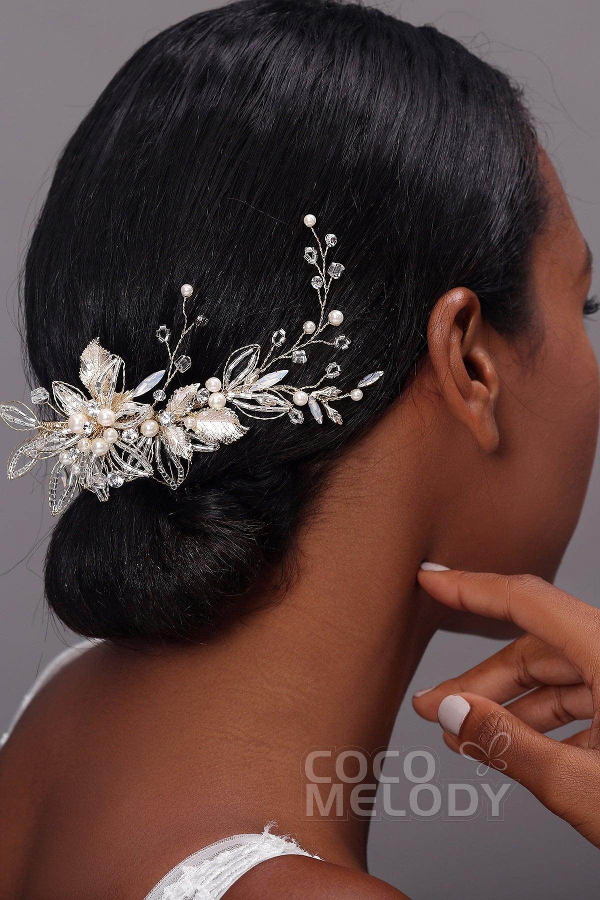 Charming Alloy Hair Combs with Imitation Pearl AH17040 - COCOMELODY