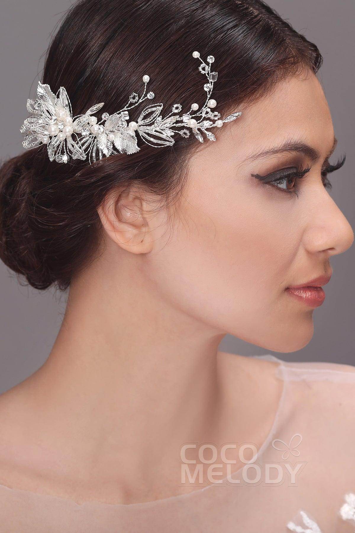 Charming Alloy Hair Combs with Imitation Pearl AH17040 - COCOMELODY