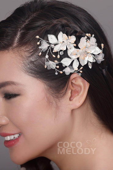 Pretty Alloy Hairpins with Imitation Pearl AH17042 - COCOMELODY