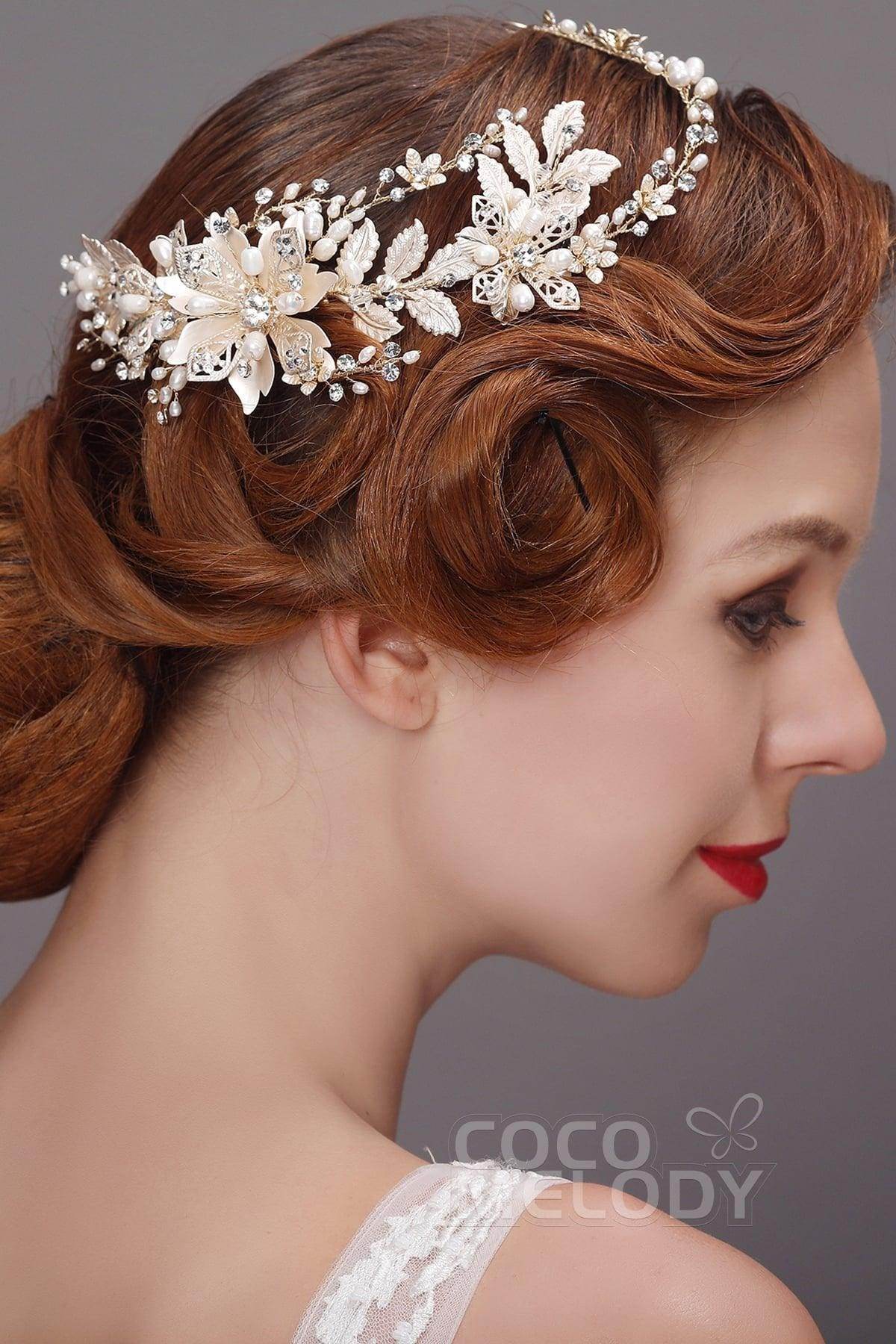 Chic Alloy Headpiece with Imitation Pearl AH17043 - COCOMELODY