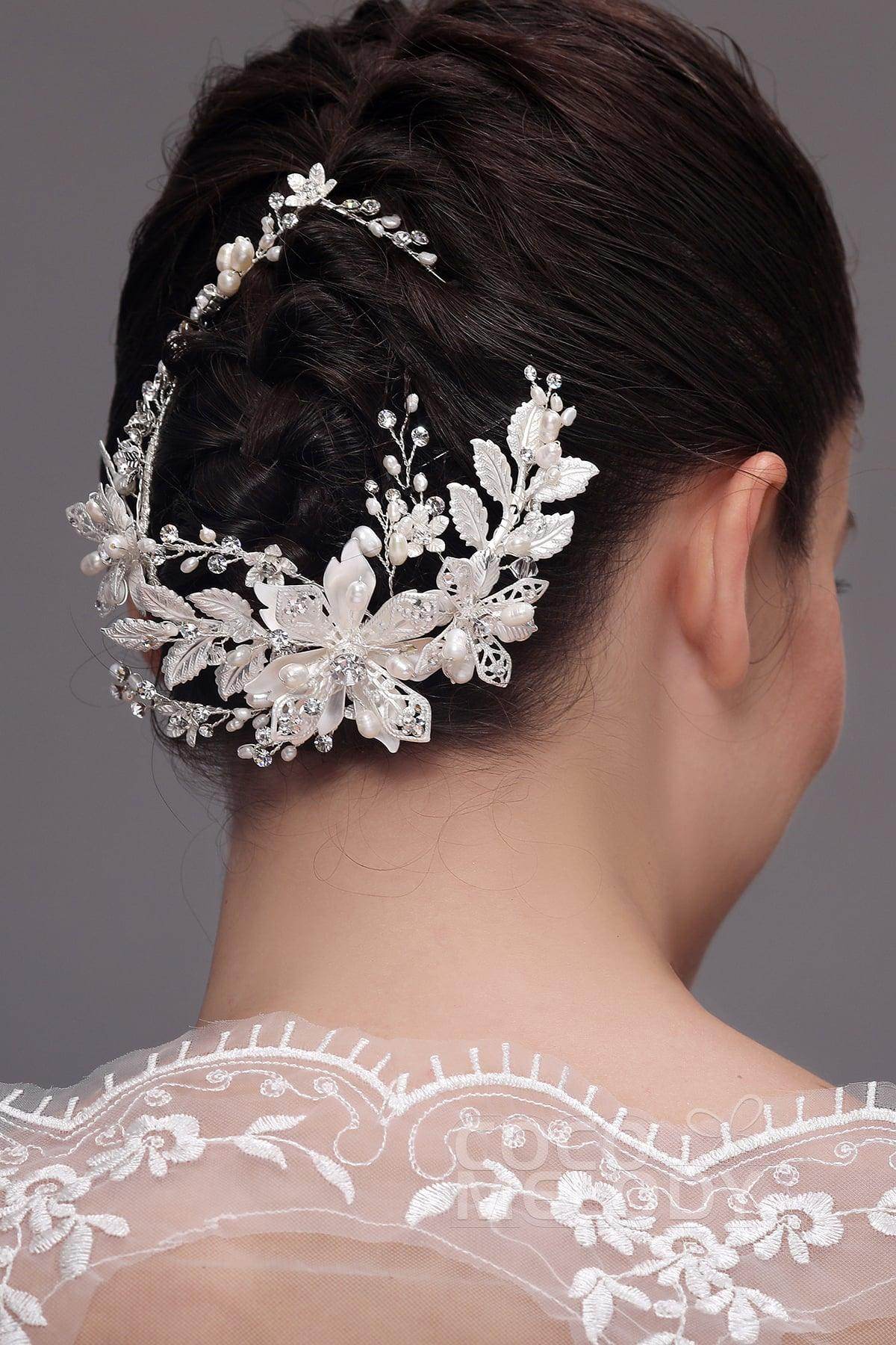 Chic Alloy Headpiece with Imitation Pearl AH17043 - COCOMELODY