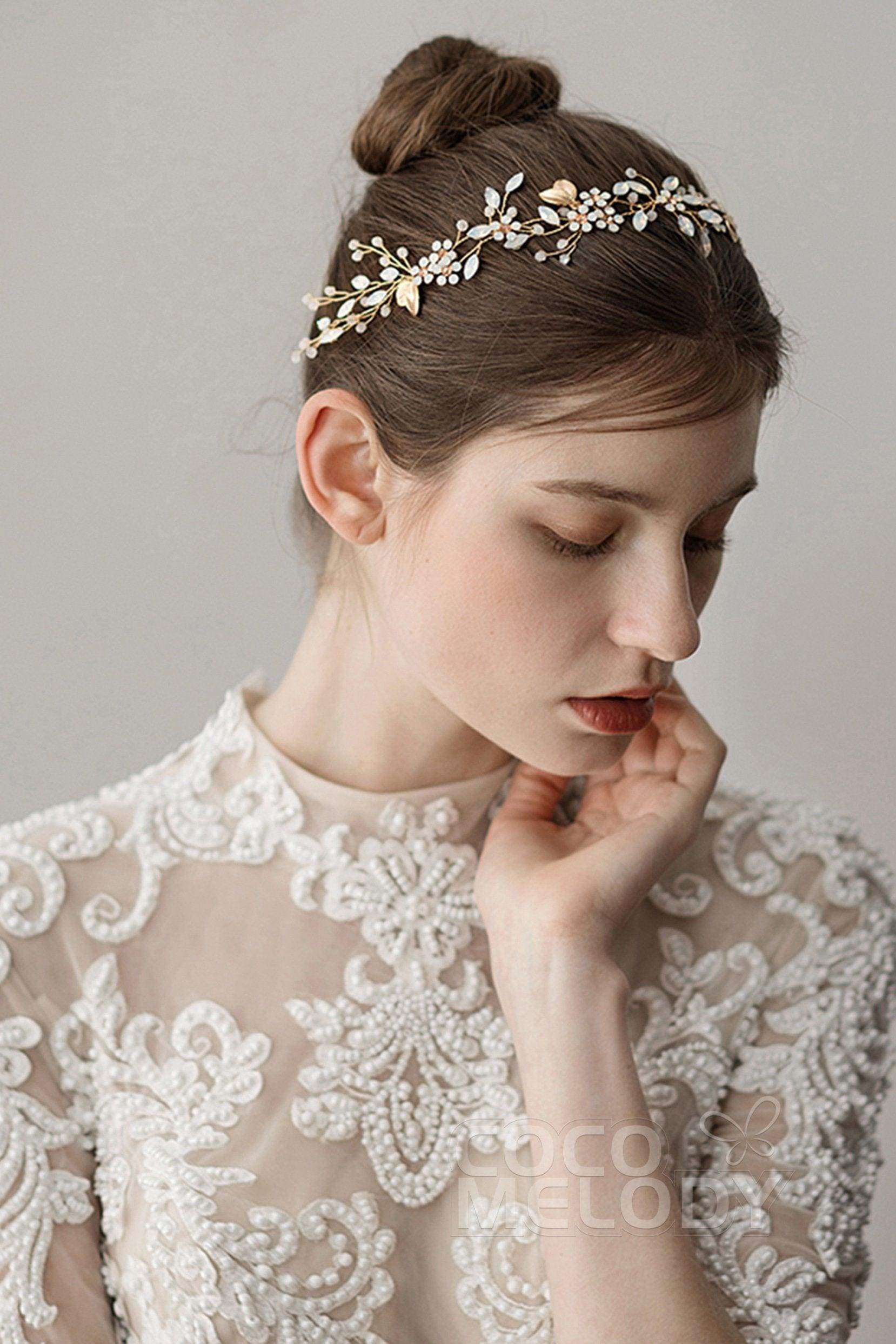 Elegant Alloy Headbands with Opal AH18012 - COCOMELODY