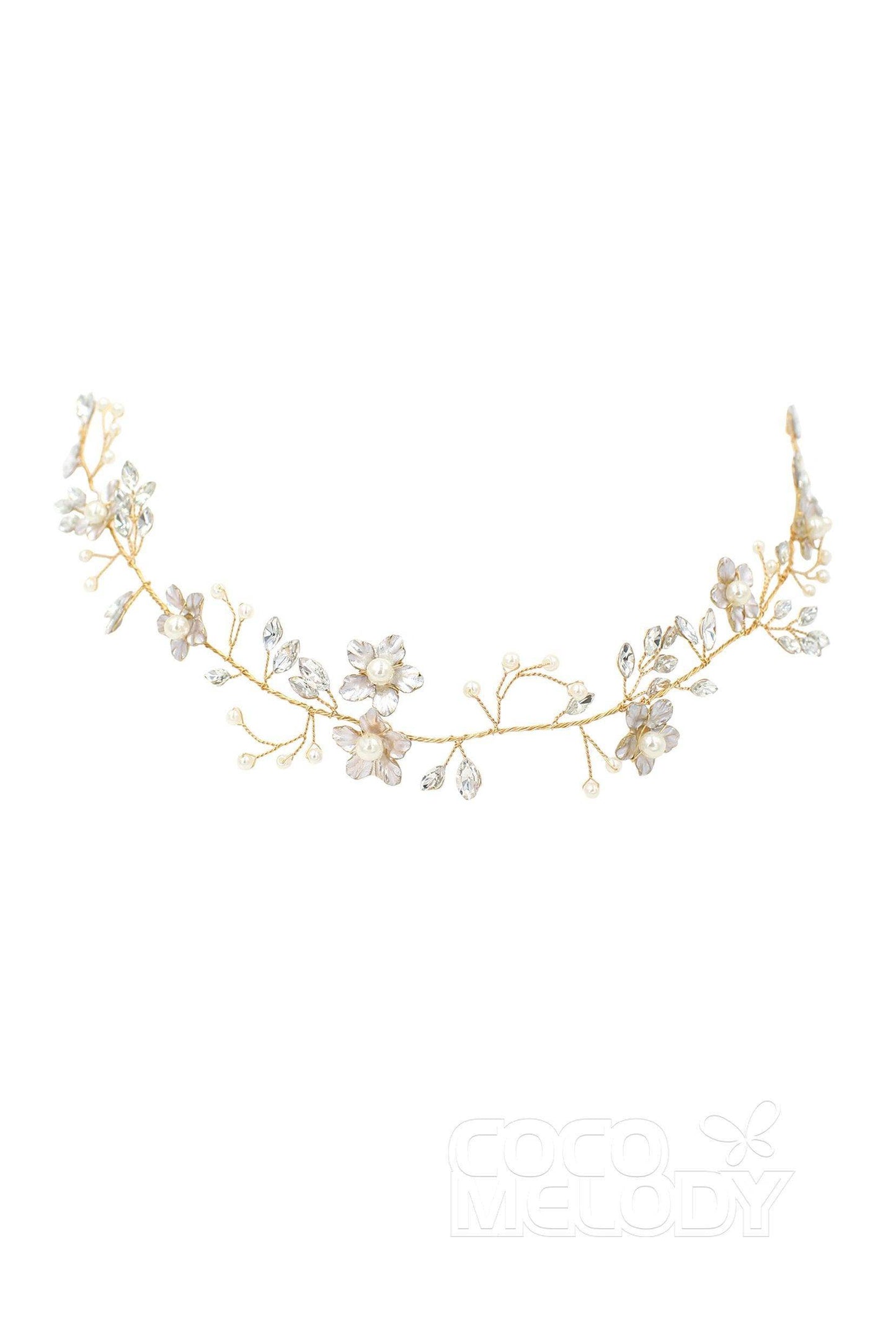 Alloy Headbands with Imitation Pearl and Crystals AH18013 - COCOMELODY