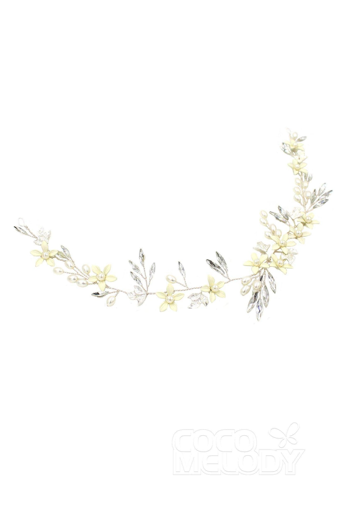 Fashion Alloy Headbands with Pearl and Crystals AH18017 - COCOMELODY