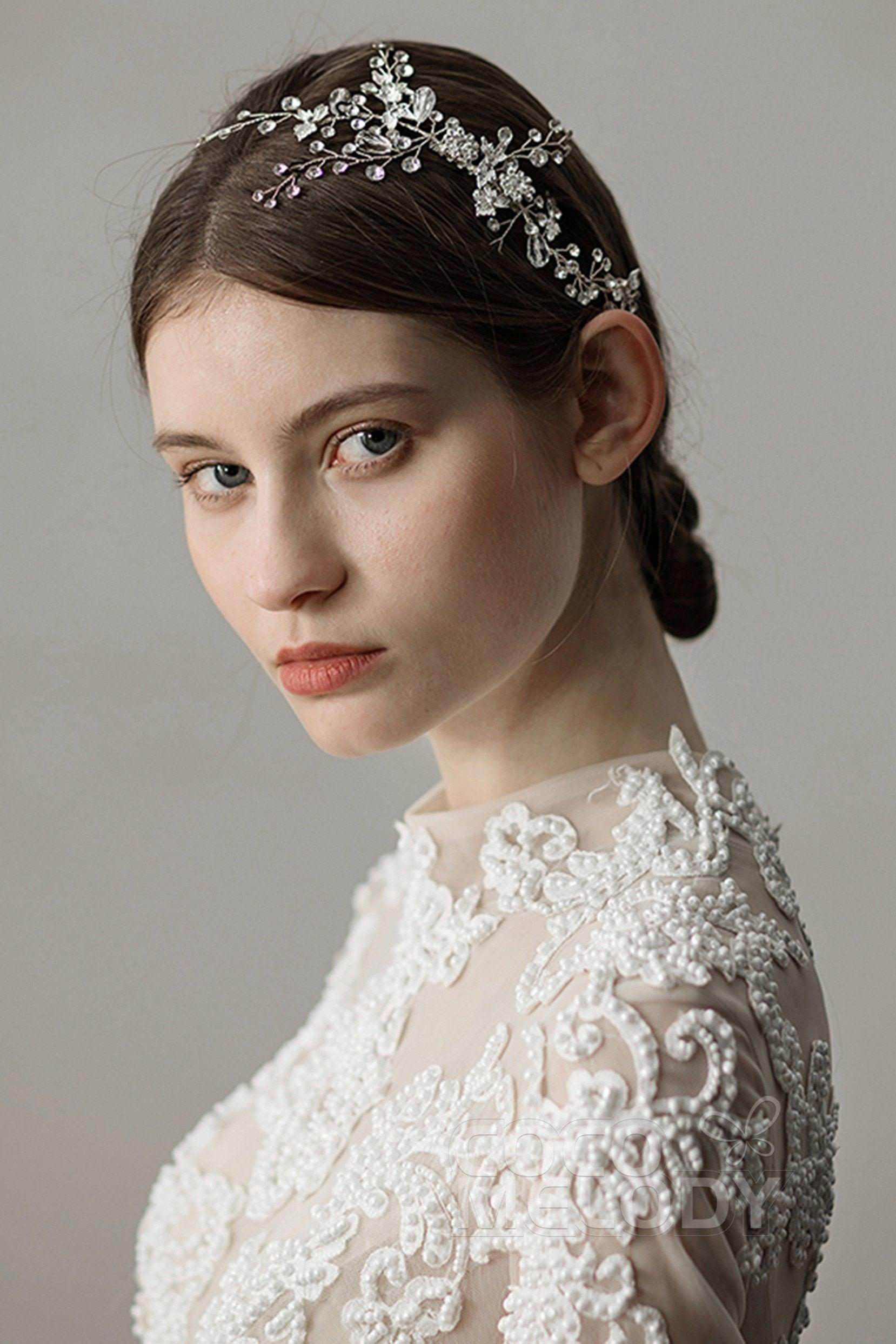 Fashion Alloy Hair Combs with Crystals Rhinestone AH18018 - COCOMELODY